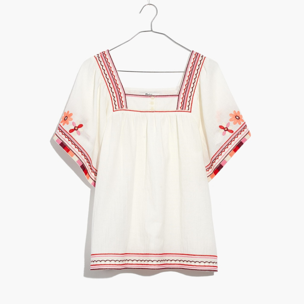 Madewell Embroidered Sandblossom BOHO Top NEW